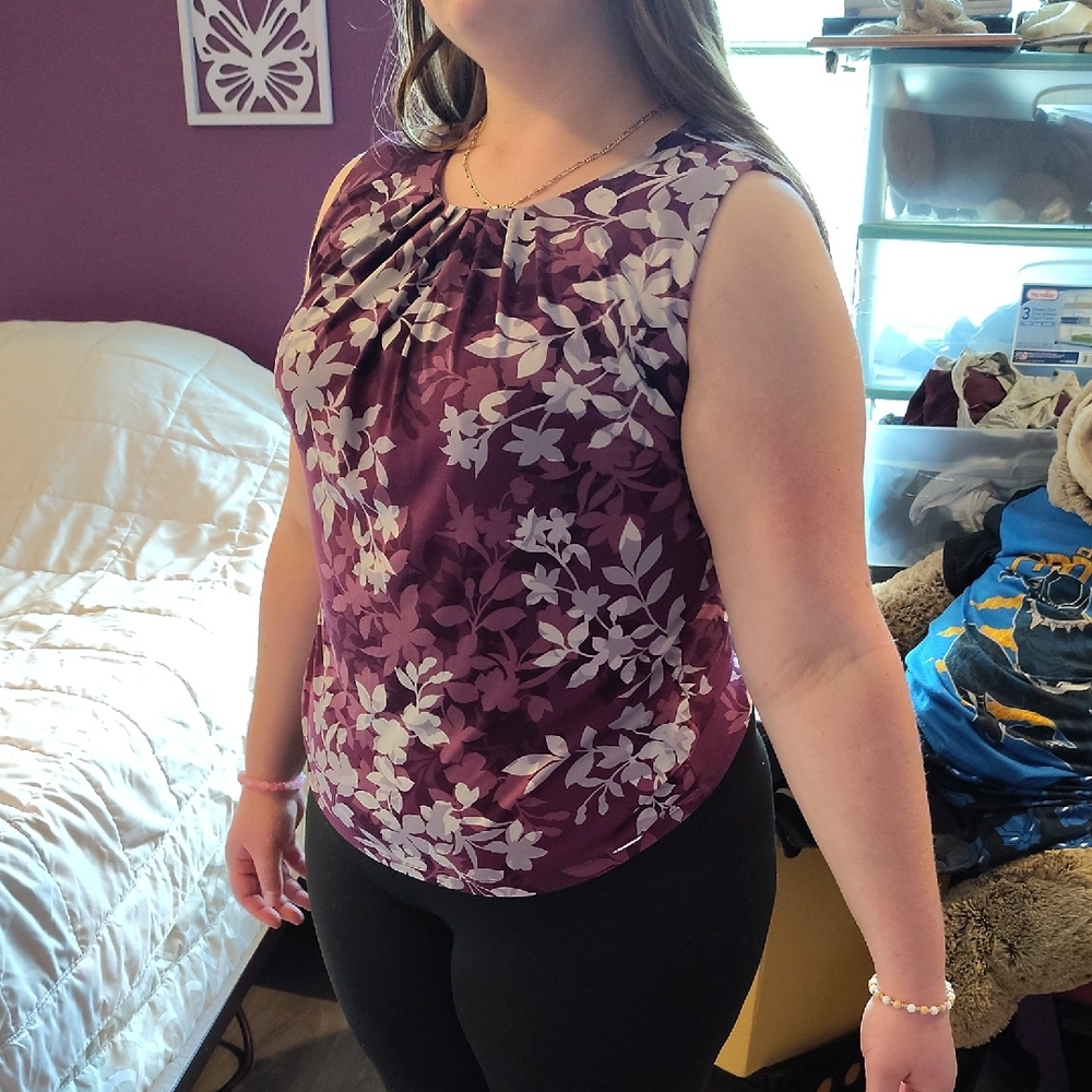 Calvin Klein Purple Floral Blouse
